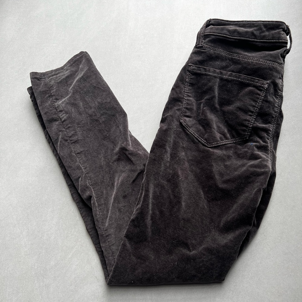 L’Agence gray velvet ankle jeans